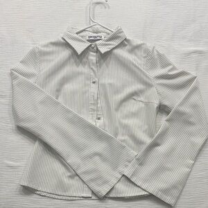 Princess Polly White & Black Striped Shirt